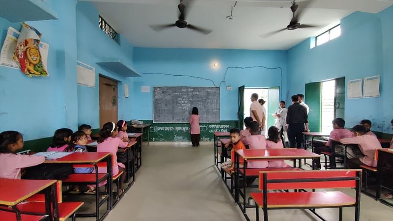 Students at a primary school in Shamli | Urjita Bhardwaj | ThePrint