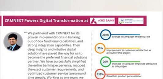 Axis Bank in partnership with CRMNEXT wins the Best CRM Implementation Award by Asian Banker