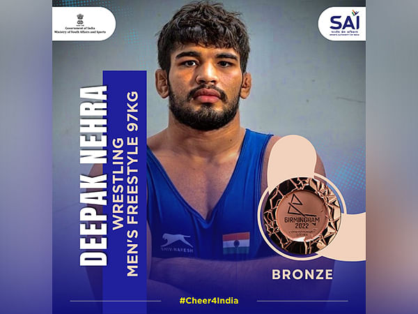 CWG 2022: Indian grappler Deepak Nehra defeats Pakistan's Tayab Raza to clinch bronze medal