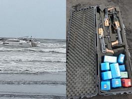 The boat and weapons was found near the Harihareshwar beach | Twitter