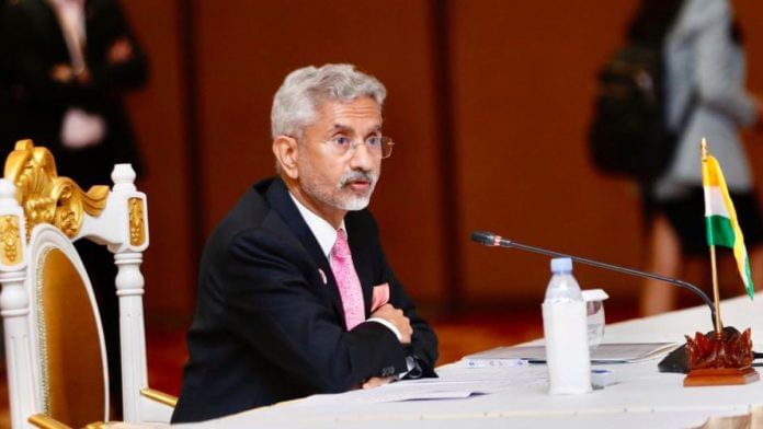 External Affairs Minister S Jaishankar attends the ASEAN-India Ministerial meeting in Phnom Penh, on 4 August 2022 | Twitter/@DrSJaishankar