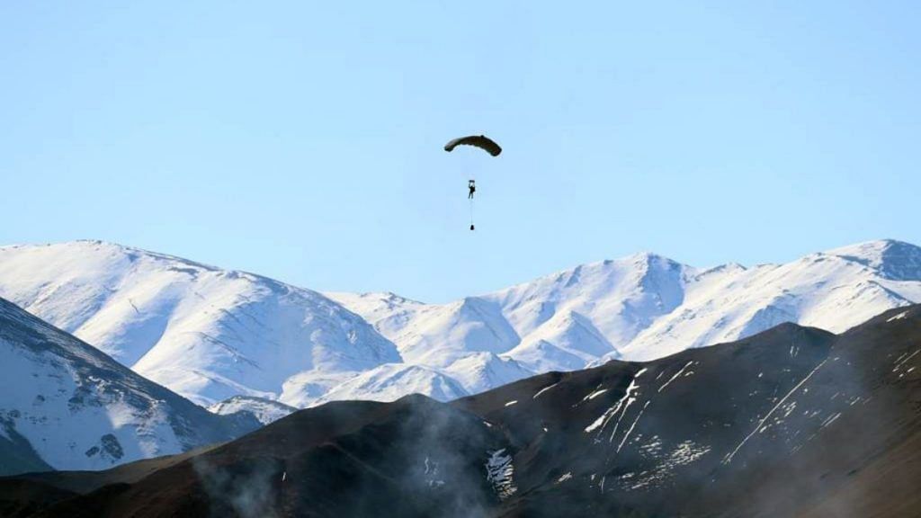 Indian Army conducts an Airborne exercise along the Northern Borders in Eastern Ladakh | File image | ANI