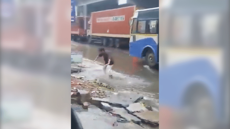 BJP leader shares video of man falling in drain to attack Kejriwal, but clip not from Delhi