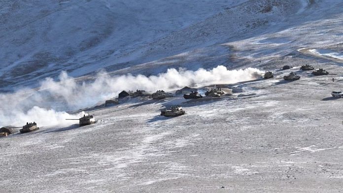 Army tanks seen in eastern Ladakh on February 10, 2021 | Indian Army Attachments area