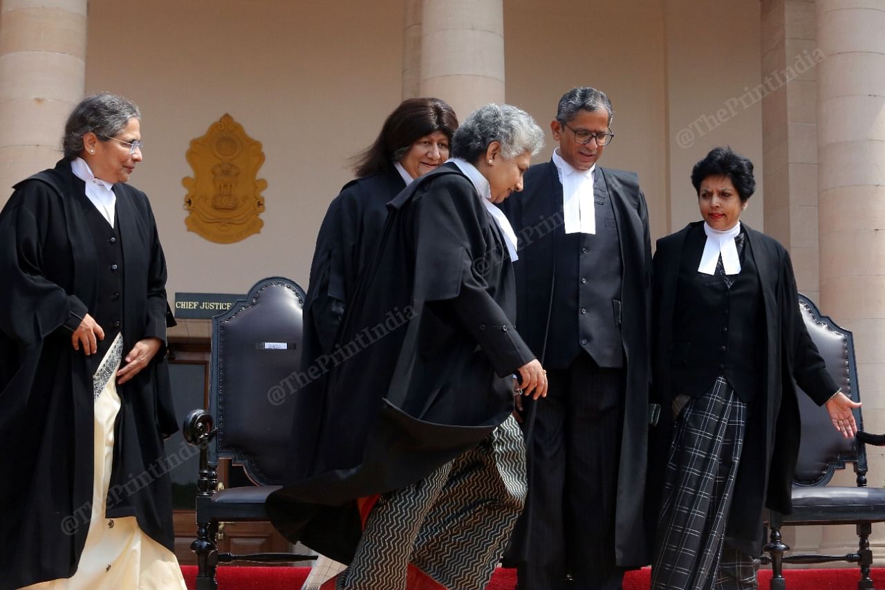 Justice N.V. Ramana with women judges outside Supreme Court of India | Praveen Jain | ThePrint