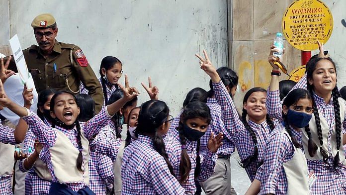 Representational image of schoolgirls participating in ‘Ladli Run’ to mark International Women's Day In Delhi | ANI