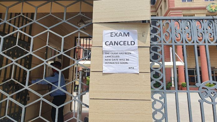 A notice pasted outside K.R. Mangalam School, a CUET centre in Delhi | Soniya Agarwal | ThePrin