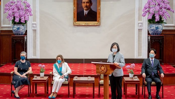 US House Speaker Nancy Pelosi and Taiwan President Tsai Ing-wen during the former's visit to the island Wednesday | Twitter | @iingwen