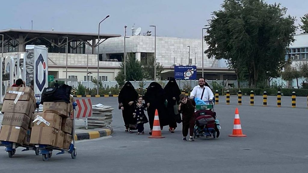 People at the Kabul airport | Photo: Jyoti Malhotra | ThePrint