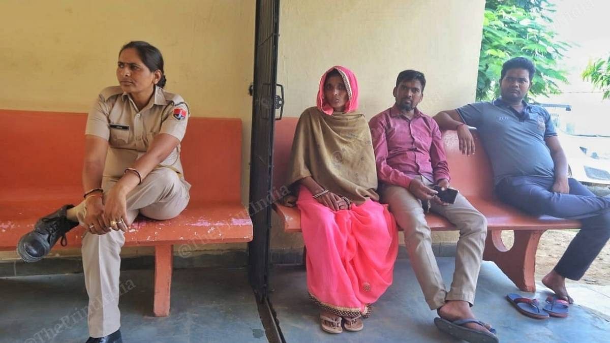 Vimala Devi waits at the police station for the investigation | Photo: Praveen Jain | ThePrint