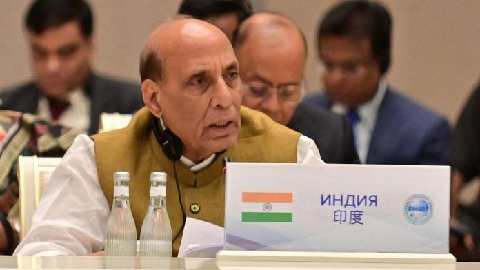 Defence Minister Rajnath Singh attends the meeting of the Shanghai Cooperation Organisation at Tashkent, Uzbekistan, on 24 August 2022 | pib.gov.in