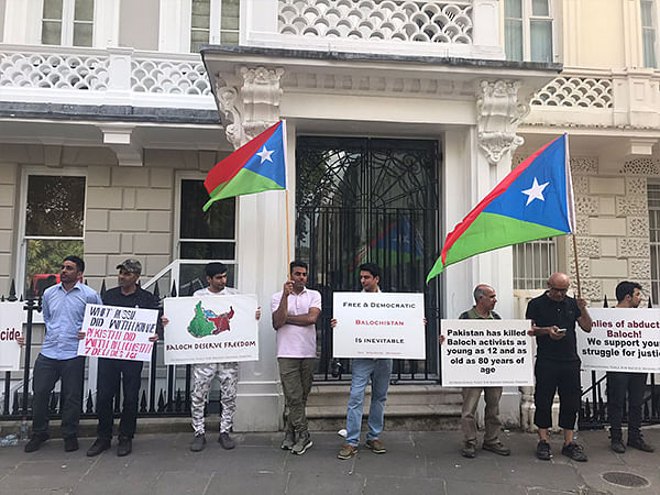 Baloch protest outside Pak High Commission in London to mark August 14 as 'Black Day'