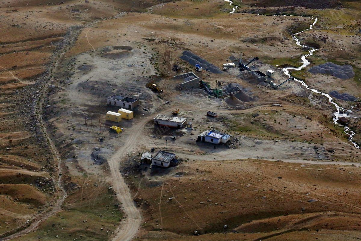 An aerial view of a construction site in Ladakh | Praveen Jain | ThePrint