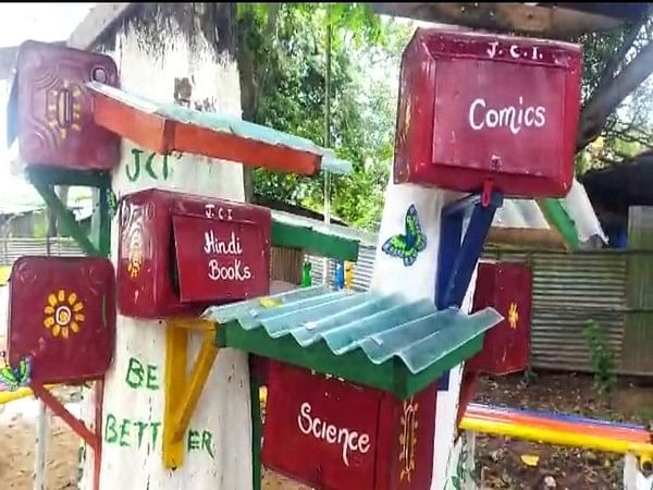 Women set up open library under trees to attract new generations into reading in Assam