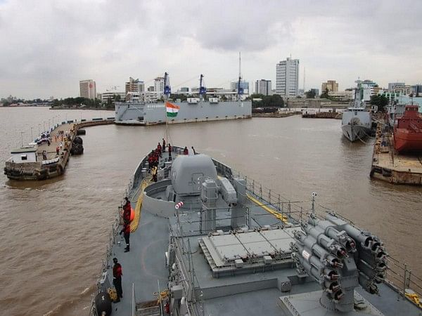 Indian warship INS Tarkash arrives at Nigeria's Port Lagos