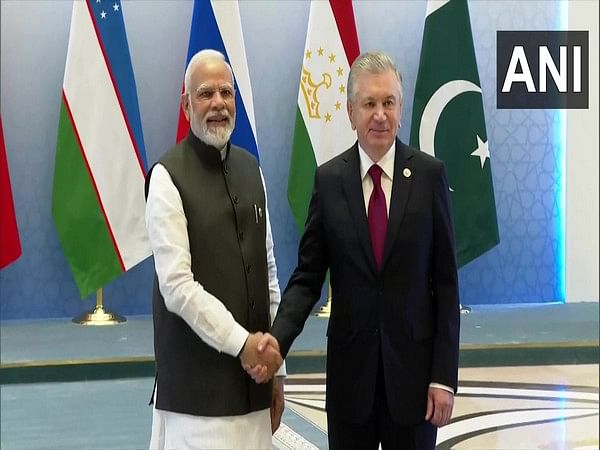 Uzbekistan President Mirziyoyev greets PM Modi as SCO summit commences in Samarkand