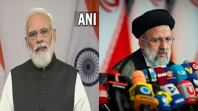 Prime Minister Narendra Modi (left) | Credit: ANI photo Iranian President Ebrahim Raisi