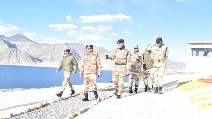 Senior ITBP officers during a visit at border outposts (BOPs) in Ladakh | Twitter | @ITBP_official
