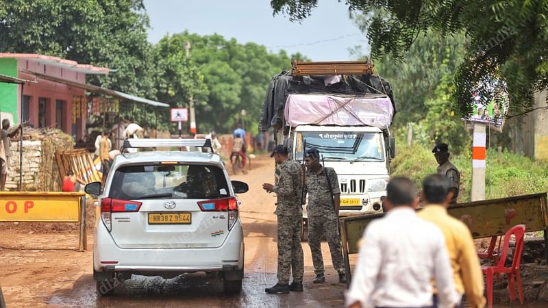 A security barricade on another road that leads to Kuno national park | Manisha Mondal | ThePrint