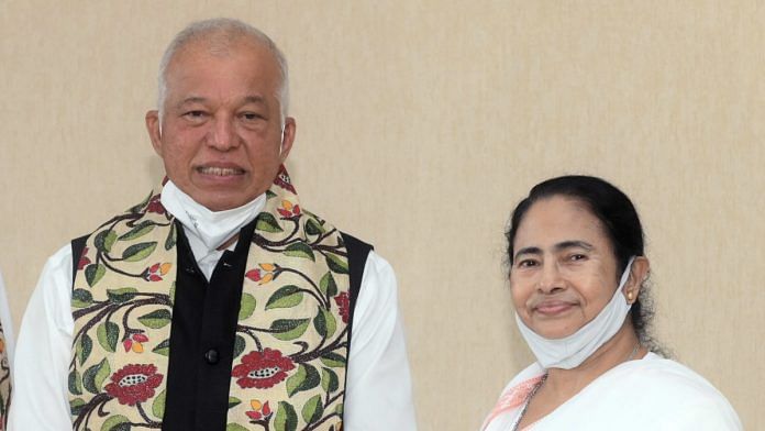 File Photo of TMC MP Luizinho Faleiro & West Bengal CM Mamata Banerjee | ANI