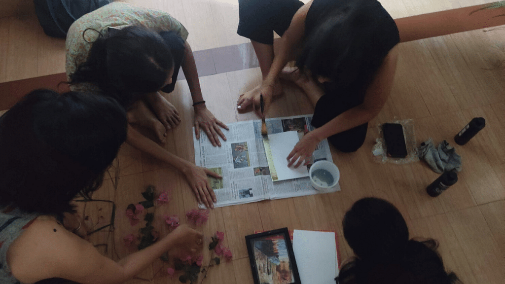 AAMA collective meet up in Guwahati, Cyanotype workshop with local floral | Special arrangement