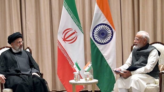 Prime Minister Narendra Modi in a bilateral meeting with President of Iran Ayatollah Sayyid Ebrahim Raisi in Samarkand | ANI Photo/ PIB