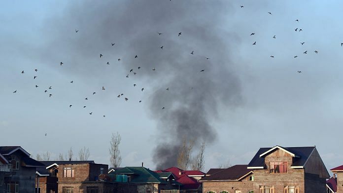 Representative image | Birds flying over the houses near an encounter site in Srinagar's Nowgam area | ANI File Photo