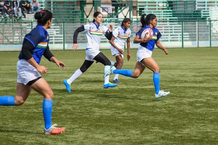 Odisha's Hupi Majhi (leading the charge) is billed as India’s brightest rugby hope | By Special Arrangement | ThePrint