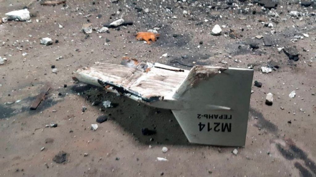 Parts of Iranian made 'suicide' drone Shahed-136 after being shot down by the Ukrainian military | Reuters