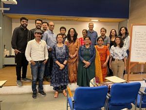 Sweksha (centre) at a one-day screenwriting workshop at Gujarat Lit Fest | By special arrangement