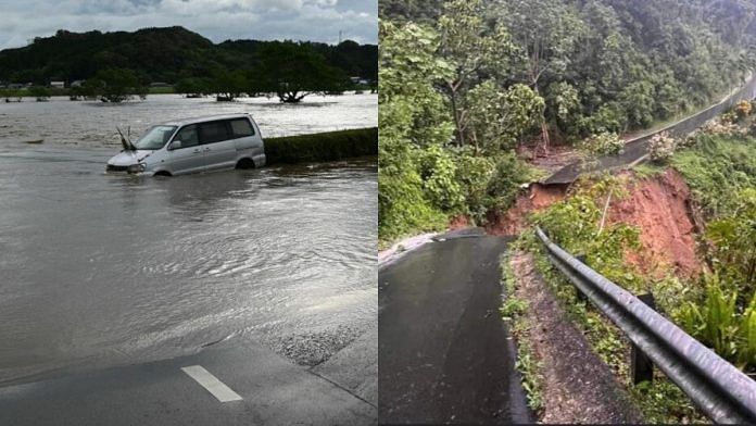(Left) Image from Japan (credit: Facebook | Japan Moments); Glimpses from Puerto Rico (credit: twitter | @wxndachaos)