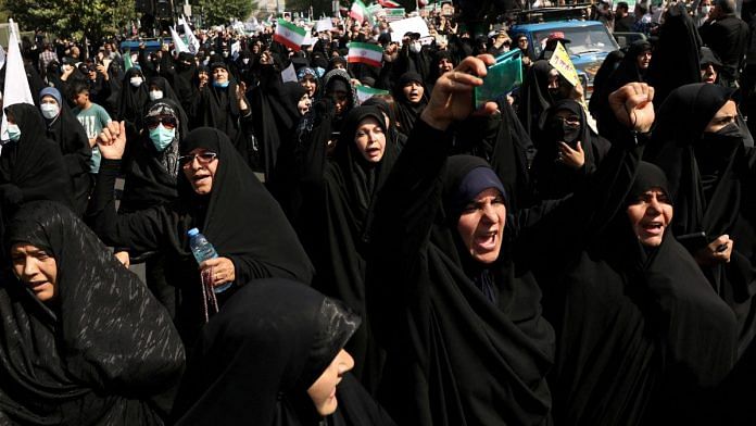 Pro-government rally against the recent protest gatherings in Iran's Tehran after the Friday prayer ceremony on 23 September 2022. | Representational Image | Reuters