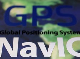 Illustration of NavIC (Navigation with Indian Constellation) and GPS (Global Positioning System) logos | Reuters
