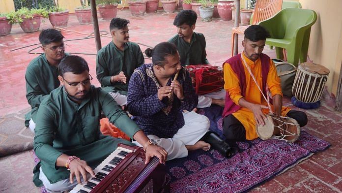 rehearsing for his upcoming performance at Sunder Nursery with his band Rehmat-e-Nusrat | Unnati Sharma, ThePrint