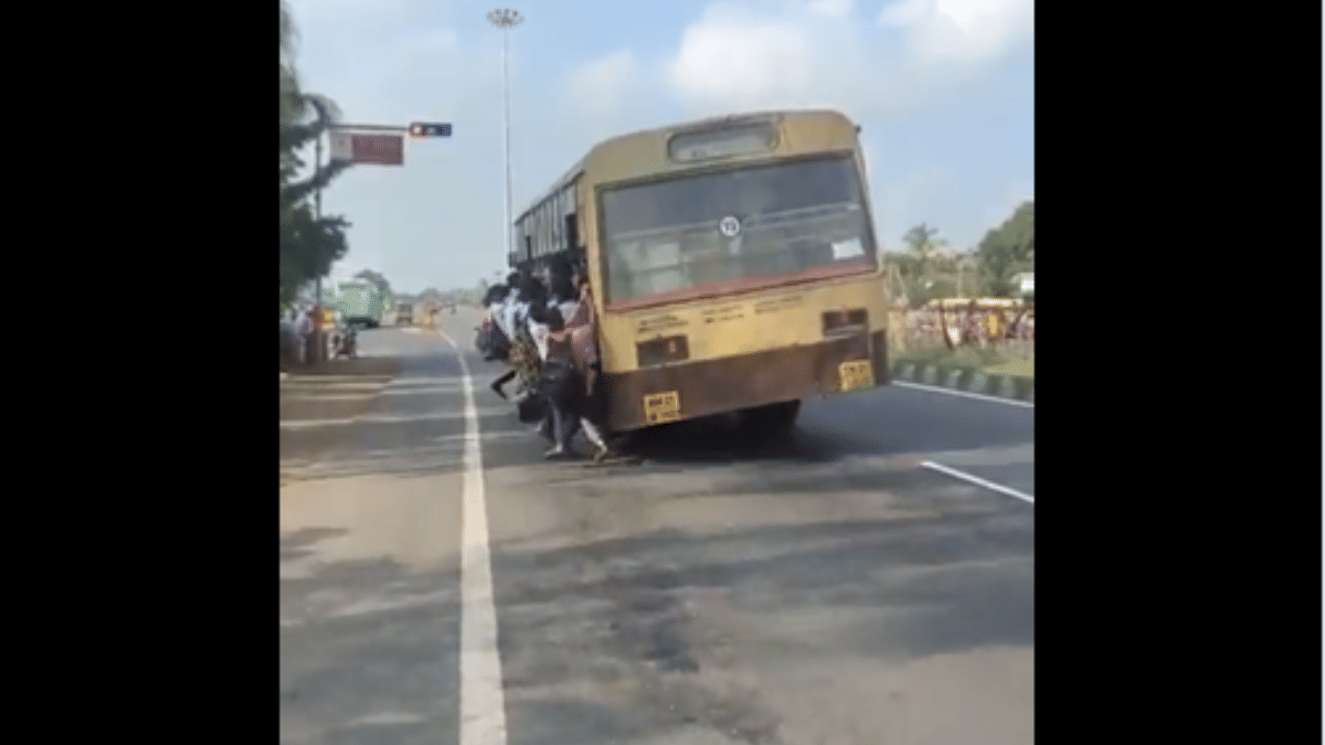 AAP leaders share clip of boy falling off moving bus in Gujarat, but video not from state