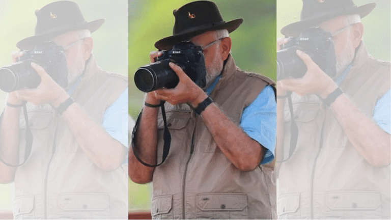 Nikon camera with Canon cover? Modi taking pictures of cheetahs with lens cap on is morphed
