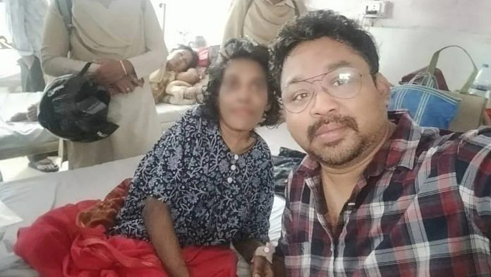 Vivek Baskey with Sunita at a hospital in Jharkhand | By special arrangement