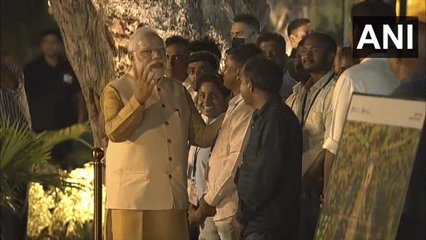 PM Modi interacts with workers involved in Central Vista project