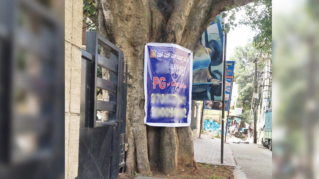 Advertisement nailed to a tree in Bengaluru Karnataka | Representational image | Twitter / @iampnavoo