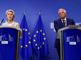 European Commission President Ursula von der Leyen and EU Foreign Policy Chief Josep Borrell address the media on the Ukraine crisis in Brussels, Belgium, on 28 September 2022 | Yves Herman/Reuters