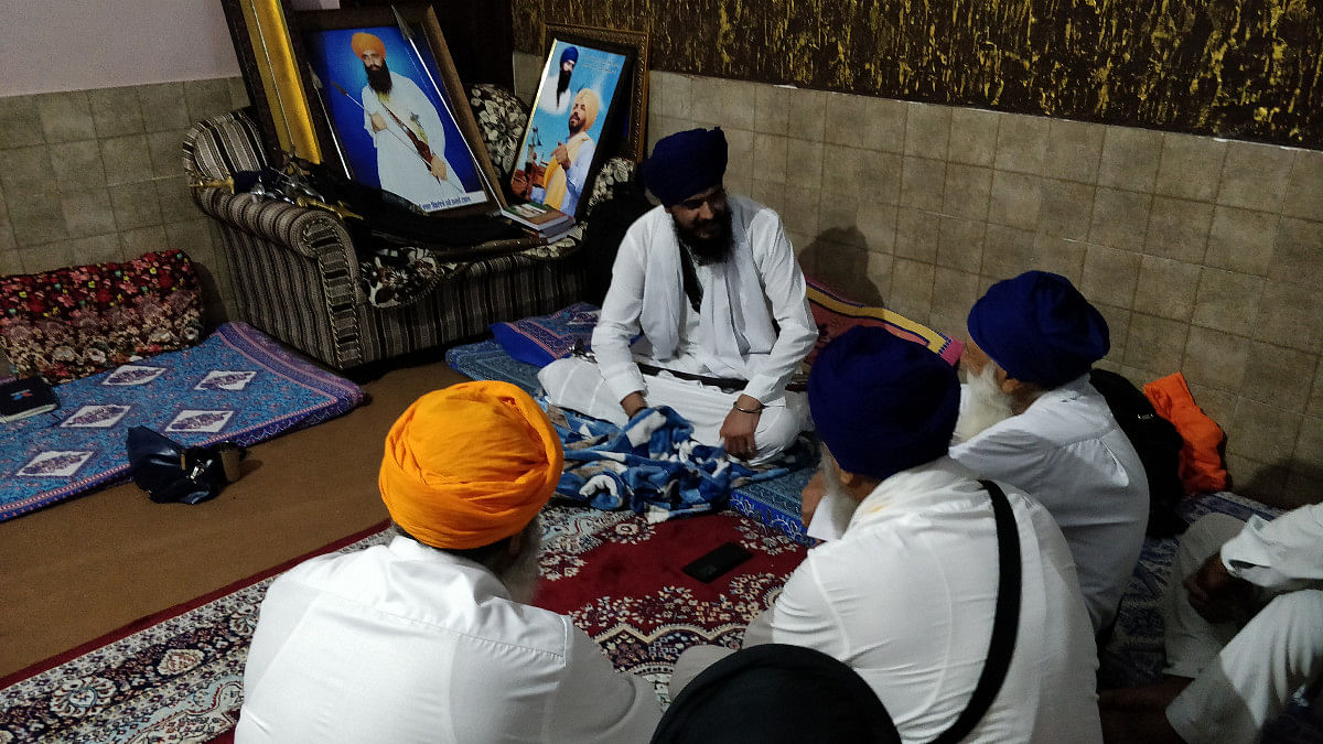 Amritpal Singh Sandhu meeting men at his house in Amritsar on October 13 | ThePrint / Sonal Matharu