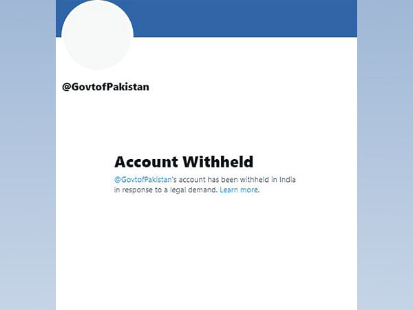 Pakistan government's Twitter account withheld in India, again