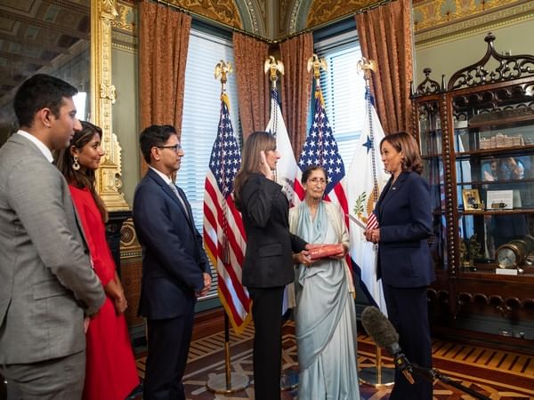 Kamala Harris administers swearing-in ceremony of Indian-American US Ambassador