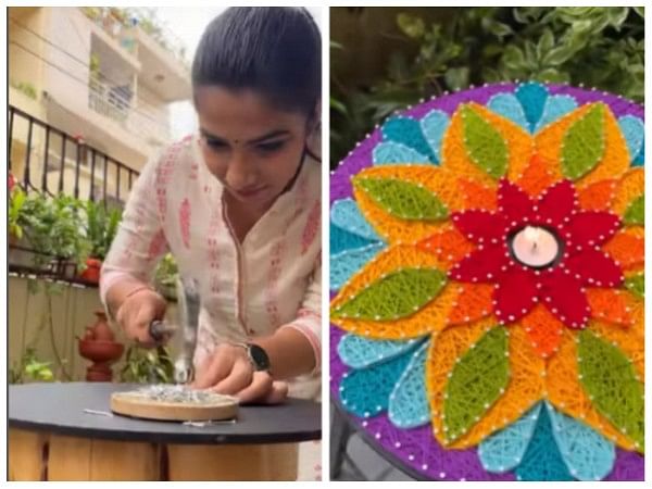 VIRAL VIDEO: Delhi woman makes rangoli with threads and nails