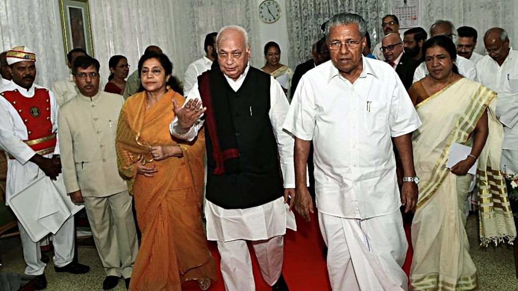 File photo of Kerala Governor Arif Mohammed Khan along with Chief Minister Pinarayi Vijayan | ANI