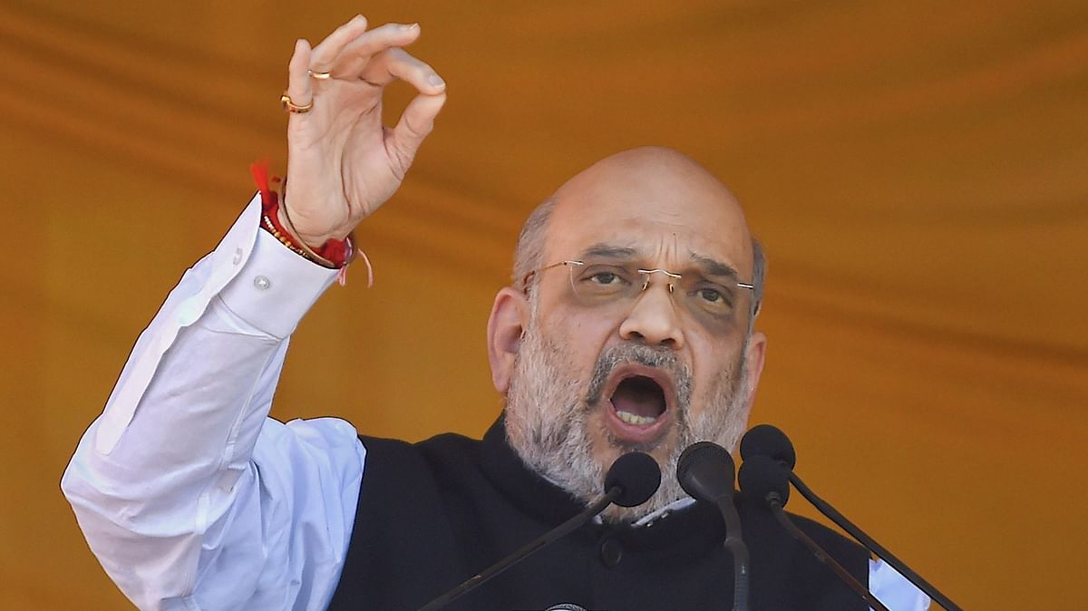 Amit Shah addressing a rally in Baramulla on 5 October 2022