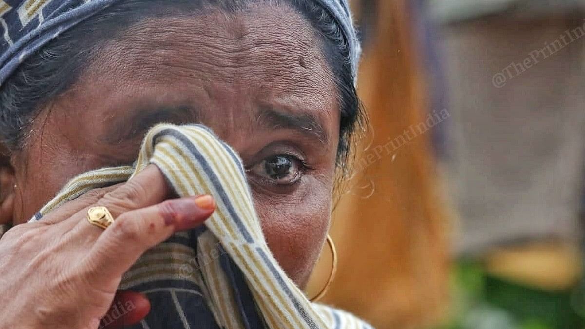 Anjuman, a villager, weeps as she talks about the incident | Praveen Jain | ThePrint