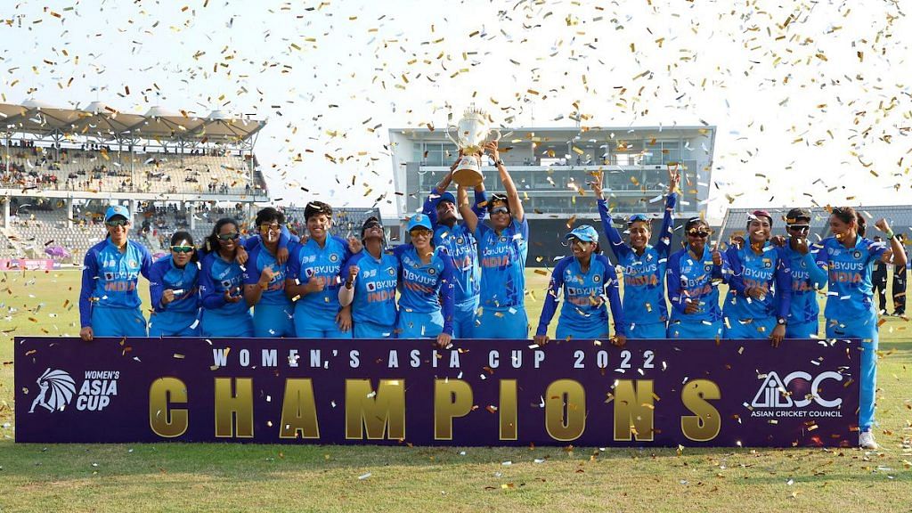 Indian team players celebrate after winning the Women's Asia Cup T20 2022 on 15 October 2022 | ANI File Photo