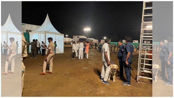 A campsite at Congress's Bharat Jodo Yatra in Karnataka. | Abantika Ghosh| ThePrint