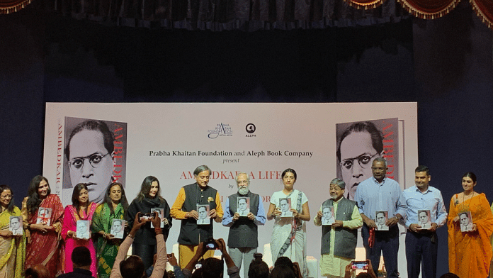 Congress MP Shashi Tharoor at the launch of his book 'Ambedkar: A Life’ at Teen Murti Bhavan, Delhi | Shania Matthew